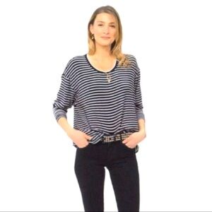 CAbi | Crosswalk Top Black & White Sz S
